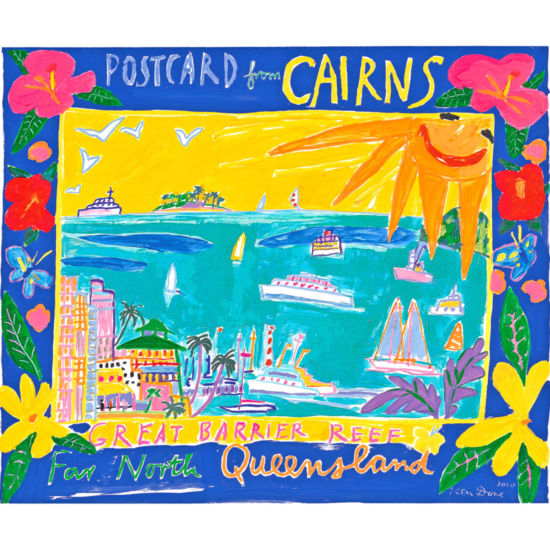 ケン・ドーンの絵画作品　タイトルは、Postcard from Cairns, 2000